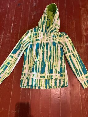 Under Armour Youth Hoodie in Lime Green and Teal Tie-Dye
